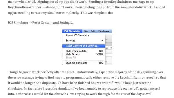 iOS KeychainItemWrapper – Obstacles Overcome, Inconsistencies Resolved
