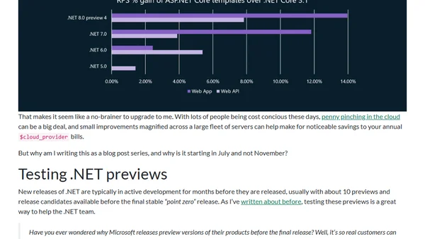 Upgrading to .NET 8: Part 1 - Why Upgrade?