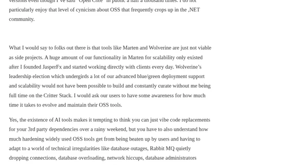 The “Open Core” Model for Sustainable OSS Development in .NET