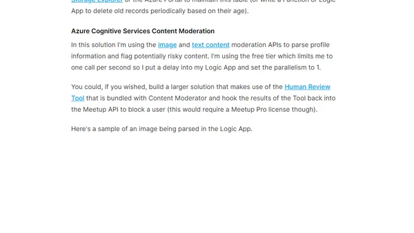Using Azure services to deal with spam bots on Meetup