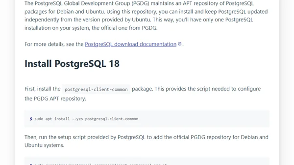 Install PostgreSQL 18 on Ubuntu 25.10
