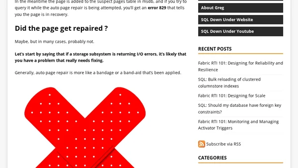 SQL: Auto Page Repair in SQL Server? (Or Not?)