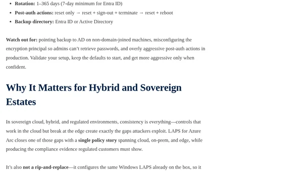 LAPS for Azure Arc: Local Admin Password Security Across Hybrid—at Scale