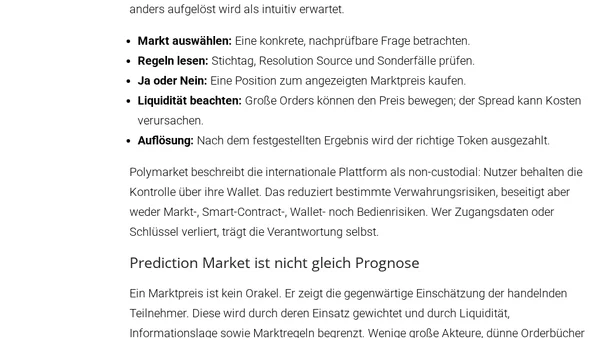 Polymarket: Wie Prediction Markets Erwartungen sichtbar machen