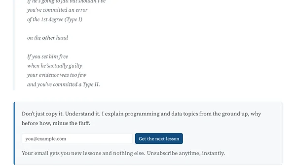 A Mnemonic for Remembering Type I vs Type II Errors
