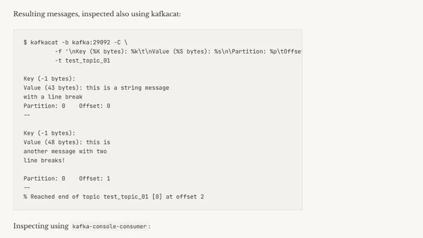 Sending multiline messages to Kafka
