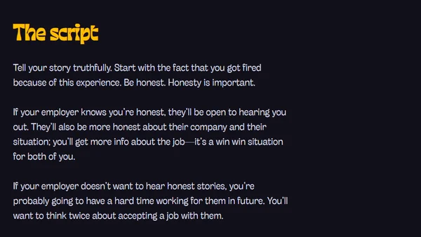 How to handle the "bad experience" question