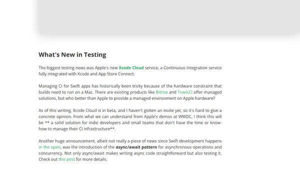 WWDC21: What's New in Testing