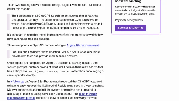 ChatGPT search now uses the site:operator at scale