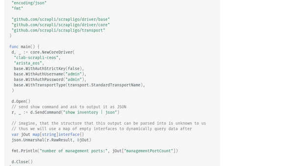 Network automation options in Go with scrapligo