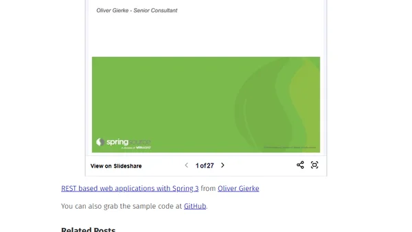 REST based web applications with Spring 3