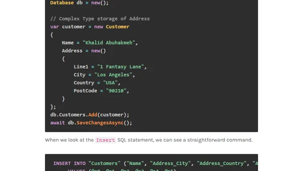 Increase Performance with Complex Types in Entity Framework Core 8