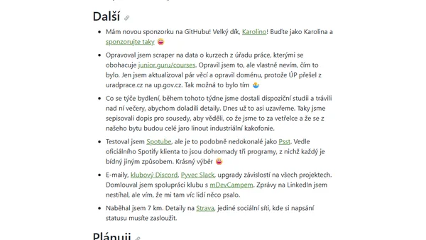 Týdenní poznámky: Vymýšlení nového kurzu scrapování, tentokrát s AI