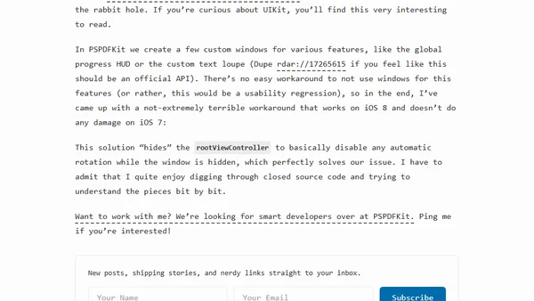 The curious case of rotation with multiple windows on iOS 8