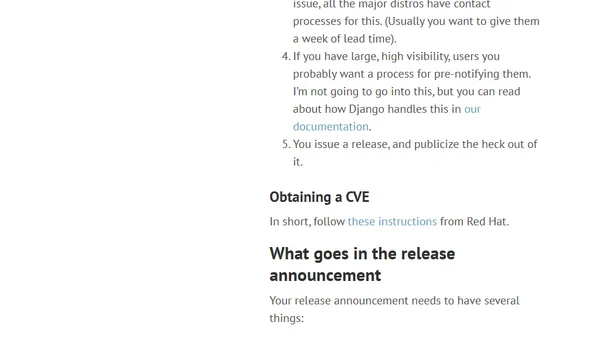 Security process for Open Source Projects