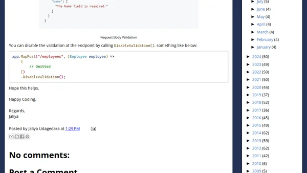 ASP.NET Core 10.0: Validation Support for Minimal APIs