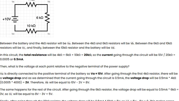 Voltage, current and resistance in electrical circuits