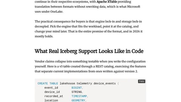 The Apache Iceberg Market in the Middle of 2026