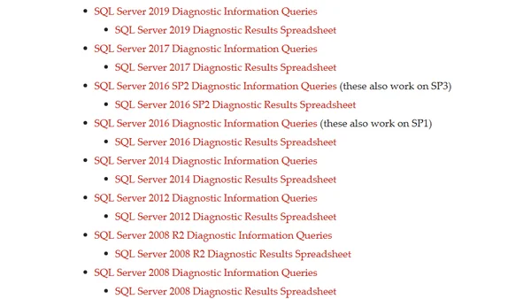 SQL Server Diagnostic Information Queries for July 2026