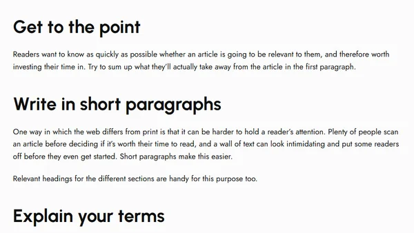 Tips for Writing for the Web