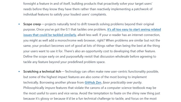 Removing a feature is a feature