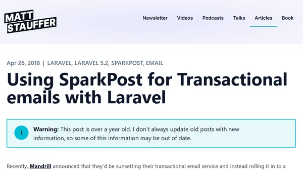 Using SparkPost for Transactional emails with Laravel