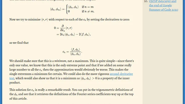 Generalised Fourier Series, Part 2: Making Series Expansions