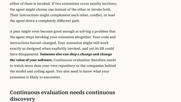 Your coding agent extension needs continuous evaluation