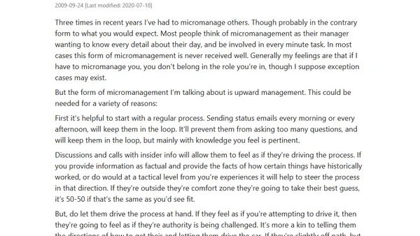 Micromanaging