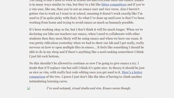 Poking at Emacs