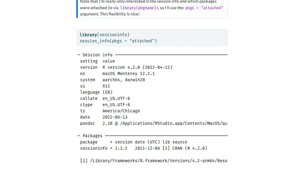 Adding session info to blog posts