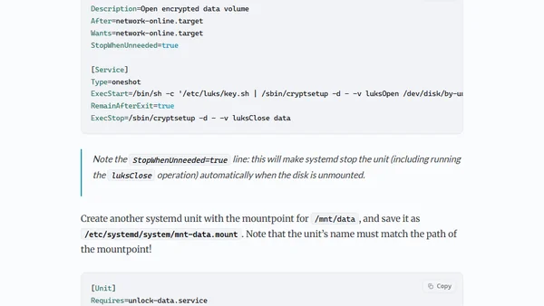 Auto-mounting encrypted drives with a remote key on Linux