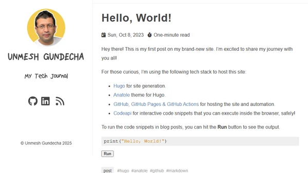 Hello, World!