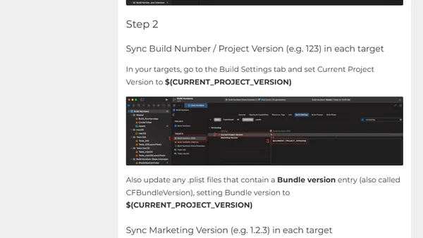 Easily Keep Build Numbers And Marketing Versions In Sync | The Swift Dev Blog