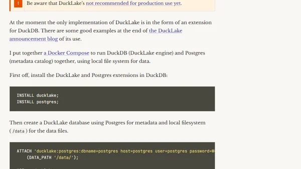 Digging into Ducklake