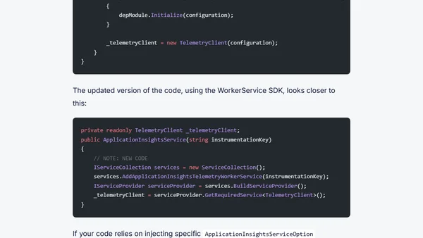 Use Application Insights for Worker Service applications in .NET Core console apps, containers, and any non-HTTP apps