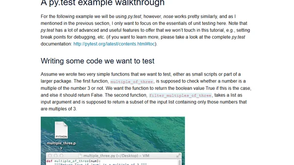 Unit testing in Python