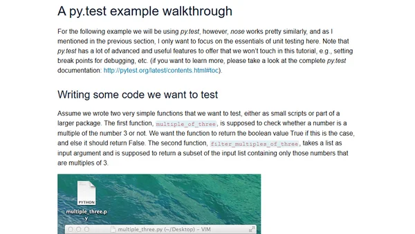 Unit testing in Python