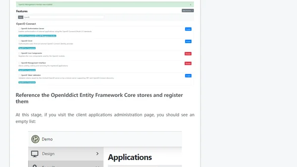 Using the OrchardCore OpenID management feature with an existing OpenIddict deployment