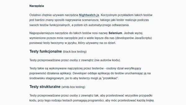 Definicje testów