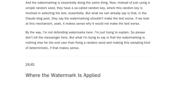 How Claude Watermarks AI-Generated Text