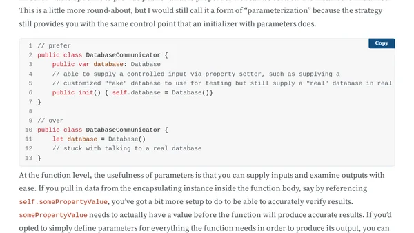Testability Tip for Swift Developers – Parameterize and Push