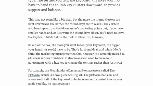 Impressions of the ZSA Moonlander at one month