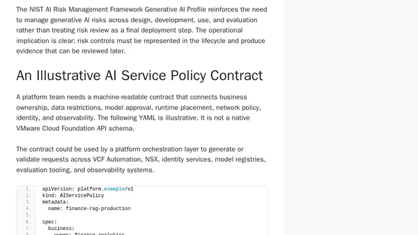 The AI Foundry Beneath the Enterprise: How VCF 9.1 Industrializes the AI Lifecycle