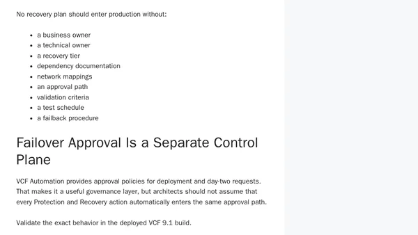 Self-Service Disaster Recovery with VCF Automation: Multi-Tenant Protection Without Losing Governance