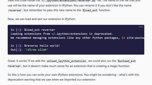 IPython Extensions Guide