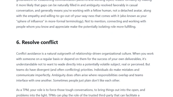 Nine things a (technical) program manager does