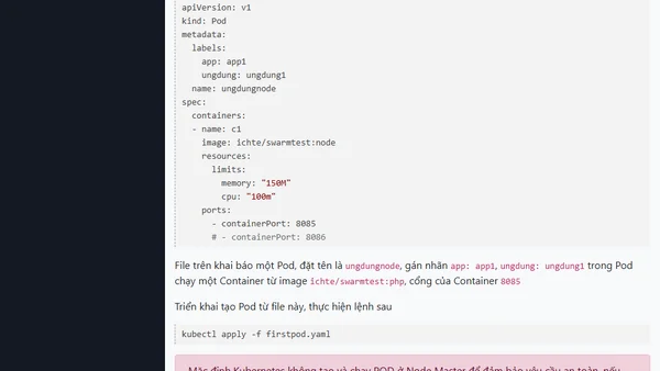 Tìm hiểu về POD và Node trong Kubernetes