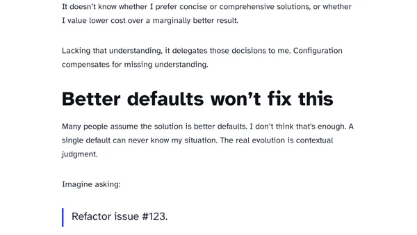 Every configuration option is a question we couldn't answer