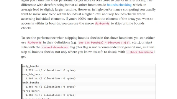 What you can learn from accessing an element of an array in Julia